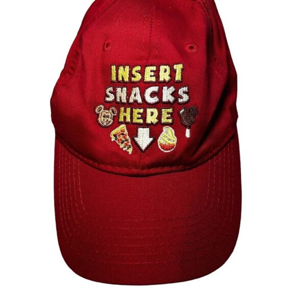 Disney Parks Unisex Youth Kids‎ Red "Insert Snacks Here" Mickey Bar/Pretzel Hat